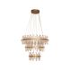 Lustre de Cristal Pendente Retangular Champanhe 27x80